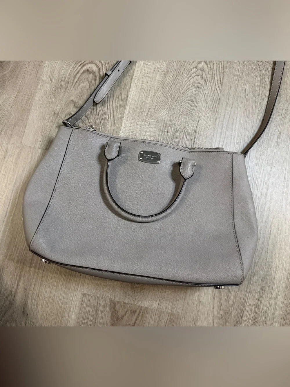 Michael Kors Taupe Saffiano Leather Tote with Crossbody Strap